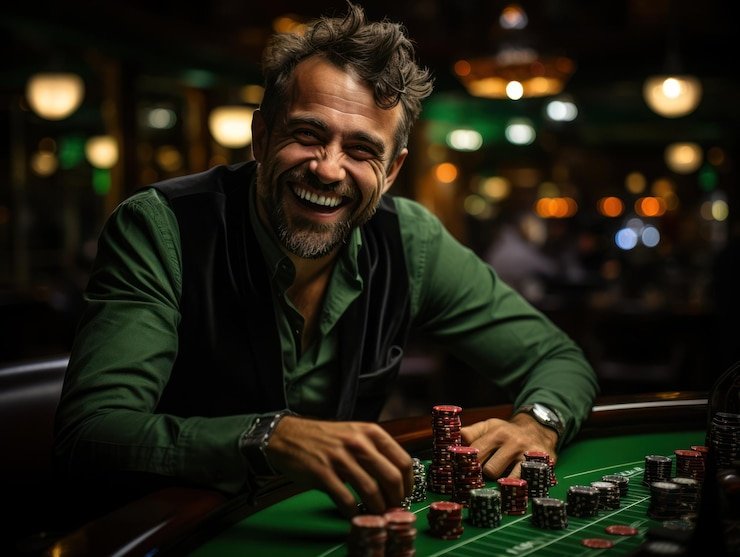 Live dealer table baccarat dengan streaming multi-kamera